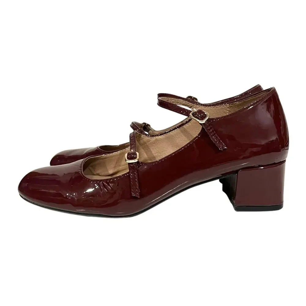 Vintage 60s Womens FSP shoes Musebeck T-Strap Mary Jane Heels Brown Leather Sz 9
